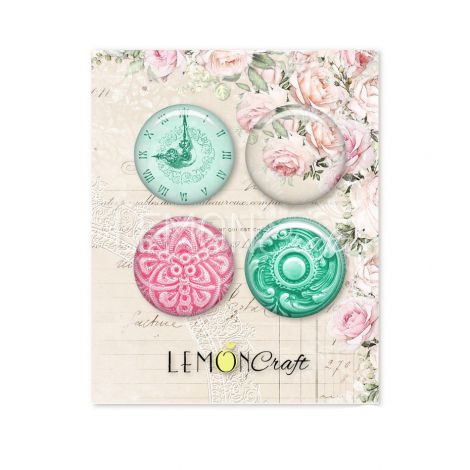 Buttony samoprzylepne Lemoncraft Yesterday, 4szt